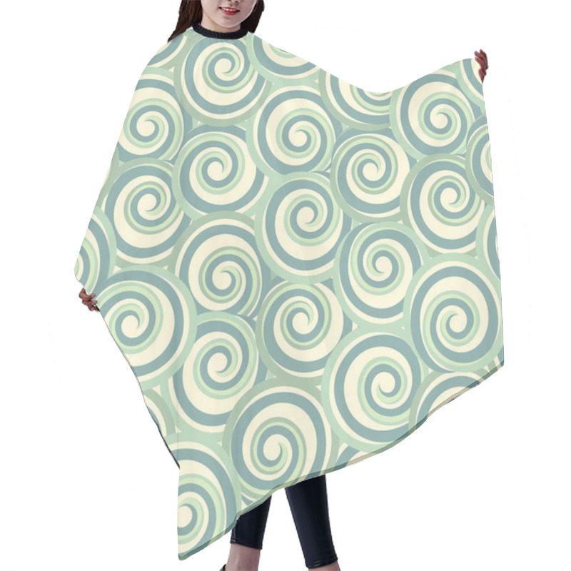 Personality  Green Abstract Seamless Pattern With Swirls Hair Cutting Cape