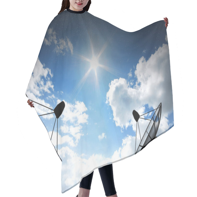 Personality  Satellite Dish On Sky Nature Background Hair Cutting Cape