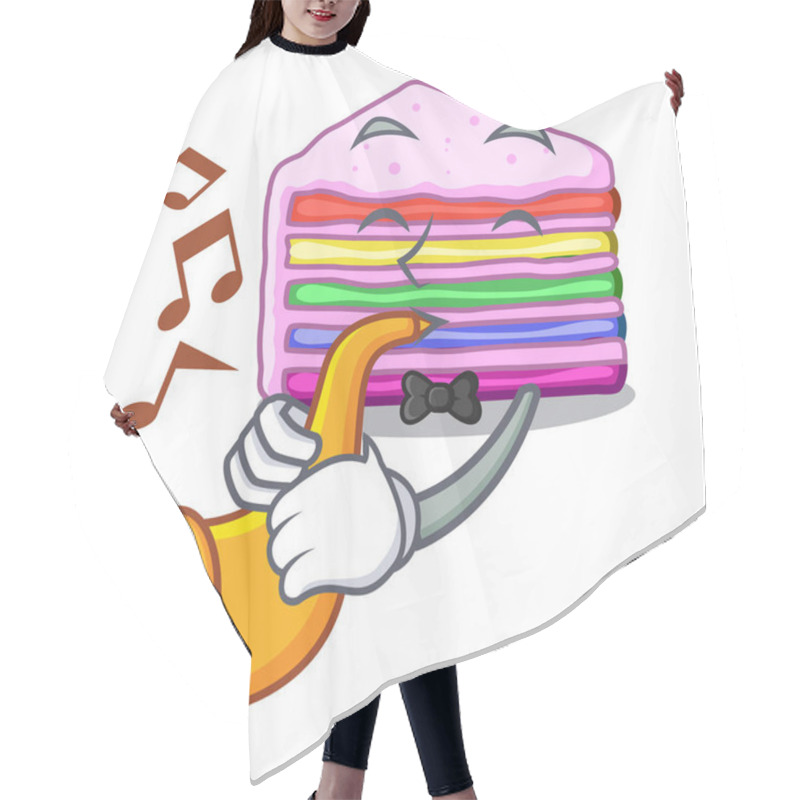 Personality  With Trumpet Rainbow Cake In The Cartoon Shape Hair Cutting Cape