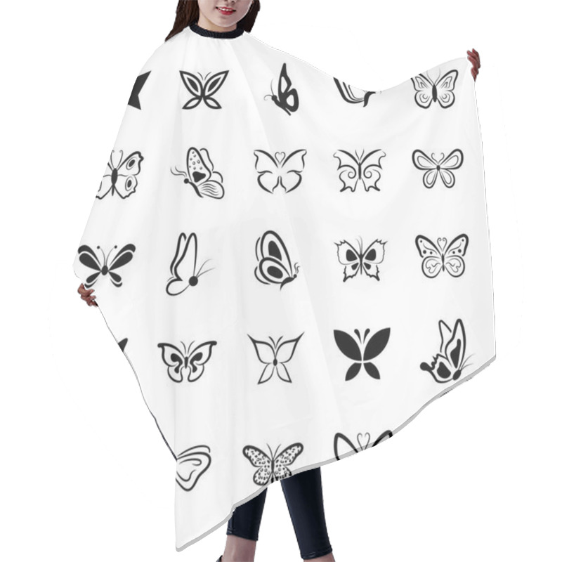 Personality  Butterfly Symbols Vector Icons  Hair Cutting Cape