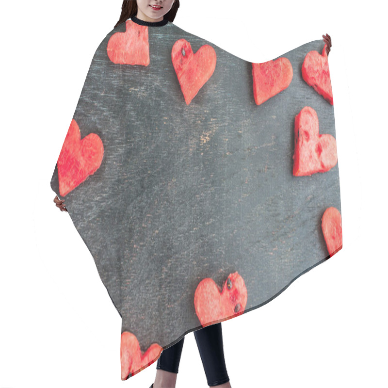 Personality  Water Melon Cut Into Hearts Shape Hair Cutting Cape