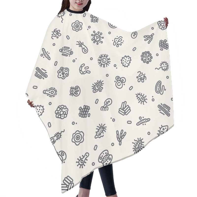 Personality  Light Seamless Pattern With Bacteria And Germs Hair Cutting Cape