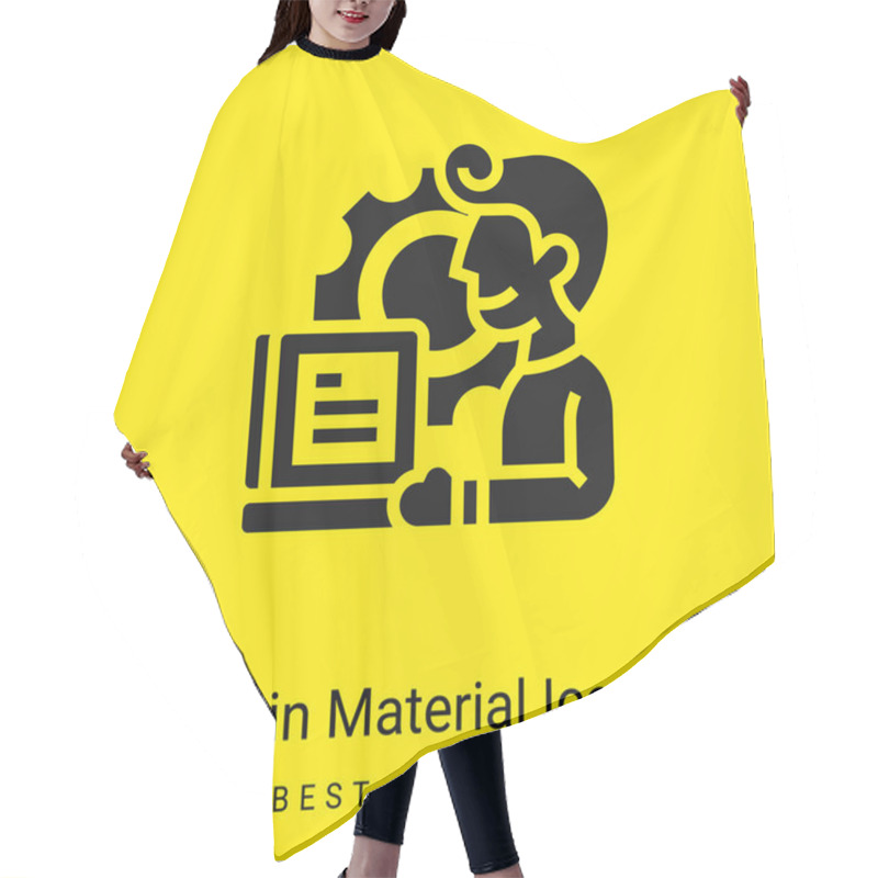 Personality  Application Minimal Bright Yellow Material Icon Hair Cutting Cape