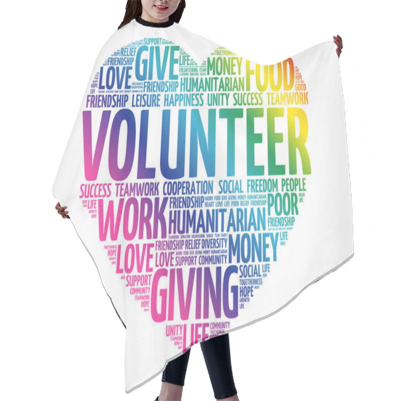 Personality  Volunteer Word Cloud Collage, Social Concept Background Hair Cutting Cape