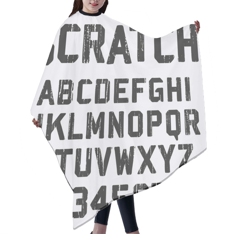 Personality  Scratched Alphabet Font Template Hair Cutting Cape