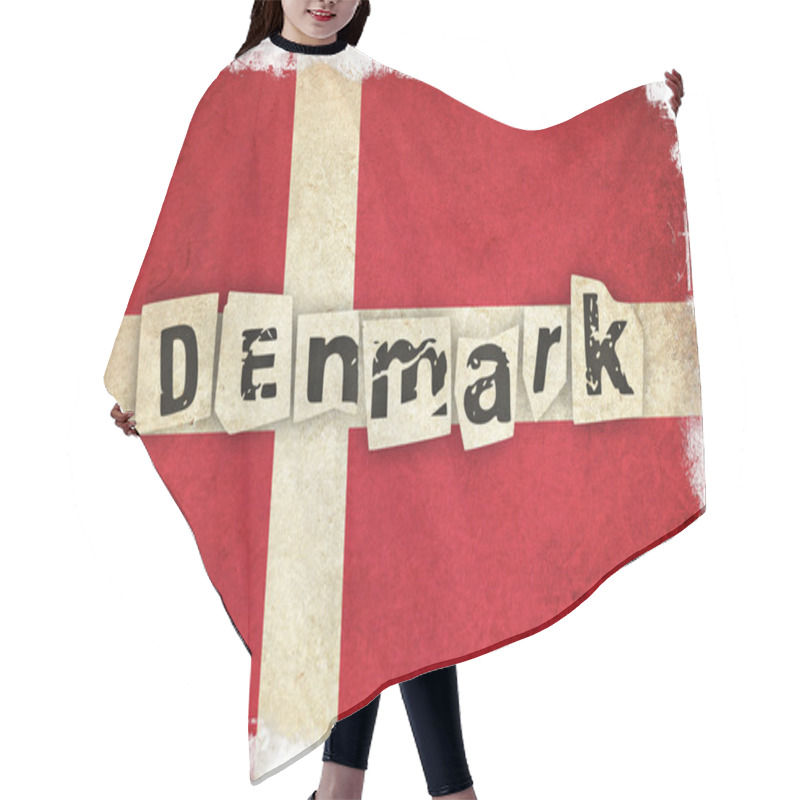 Personality  Denmark Grunge Flag Background Illustration Of European Country Hair Cutting Cape