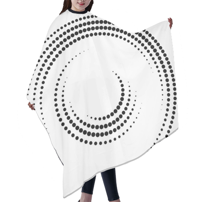 Personality  Halftone Dotted Background In Circle Form. Circle Dots Isolated On The White Background Hair Cutting Cape