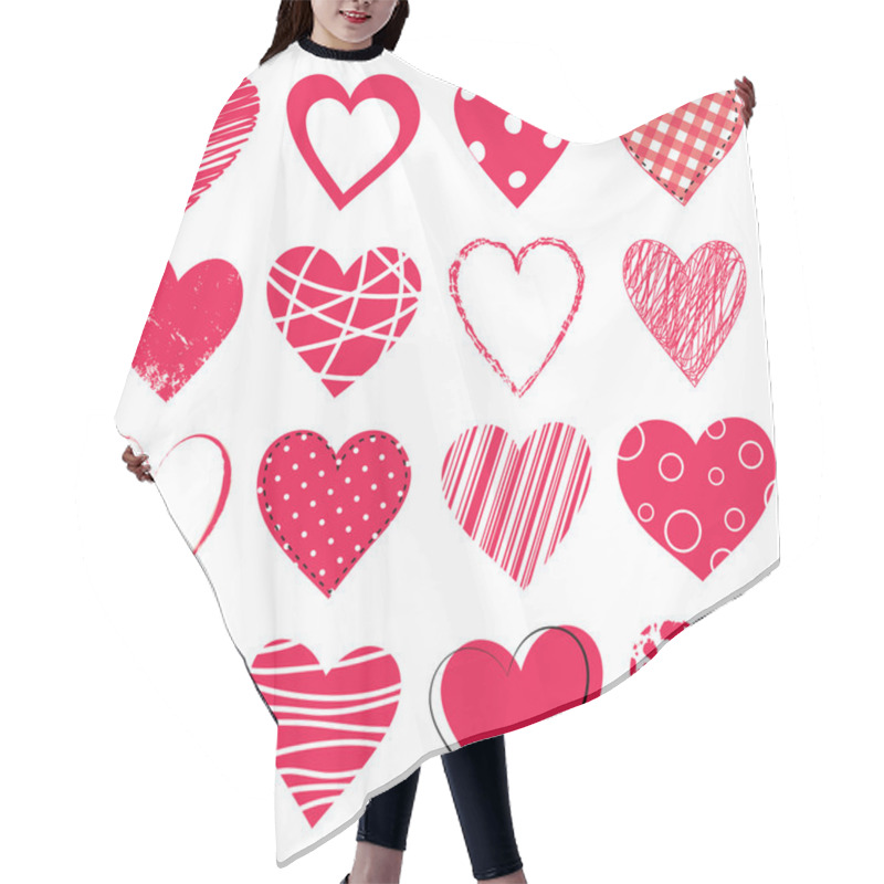 Personality  Vector Hearts Set Hair Cutting Cape