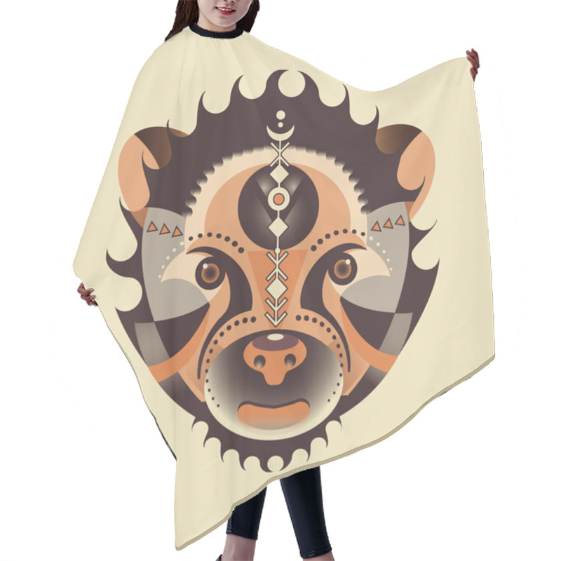 Personality  Ethnic Animal. Geometry Bear Head. Hair Cutting Cape