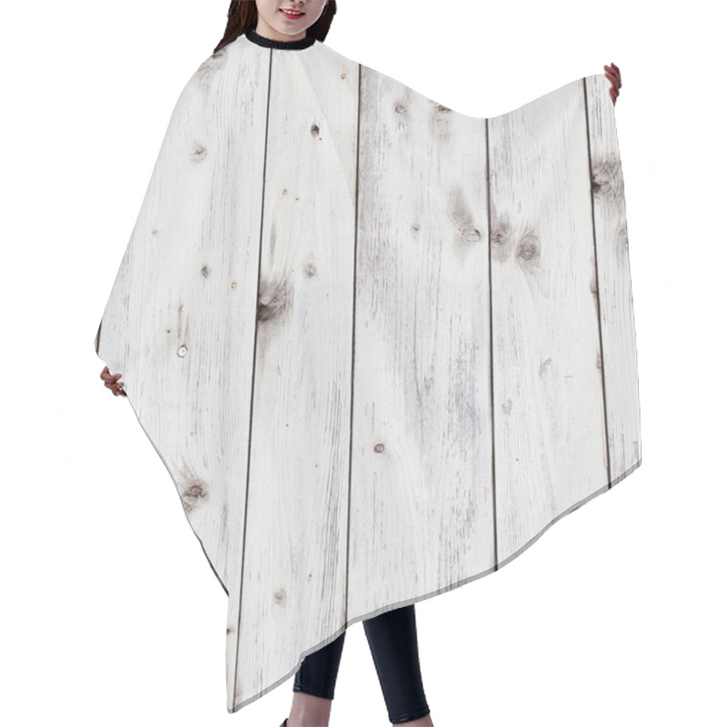 Personality  Old Wooden Board Painted White. Hair Cutting Cape