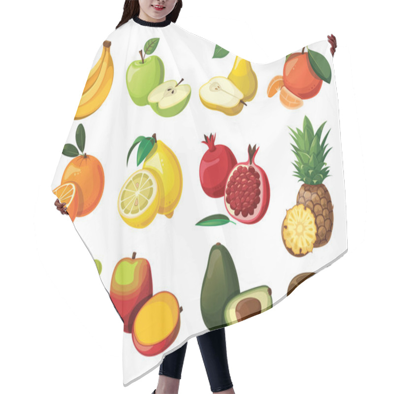 Personality  A Set Of Delicious Fruit. Hair Cutting Cape