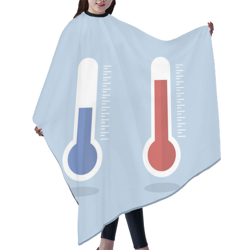 Personality  Thermometer Icon. Measuring Hot And Cold Temperature Hair Cutting Cape