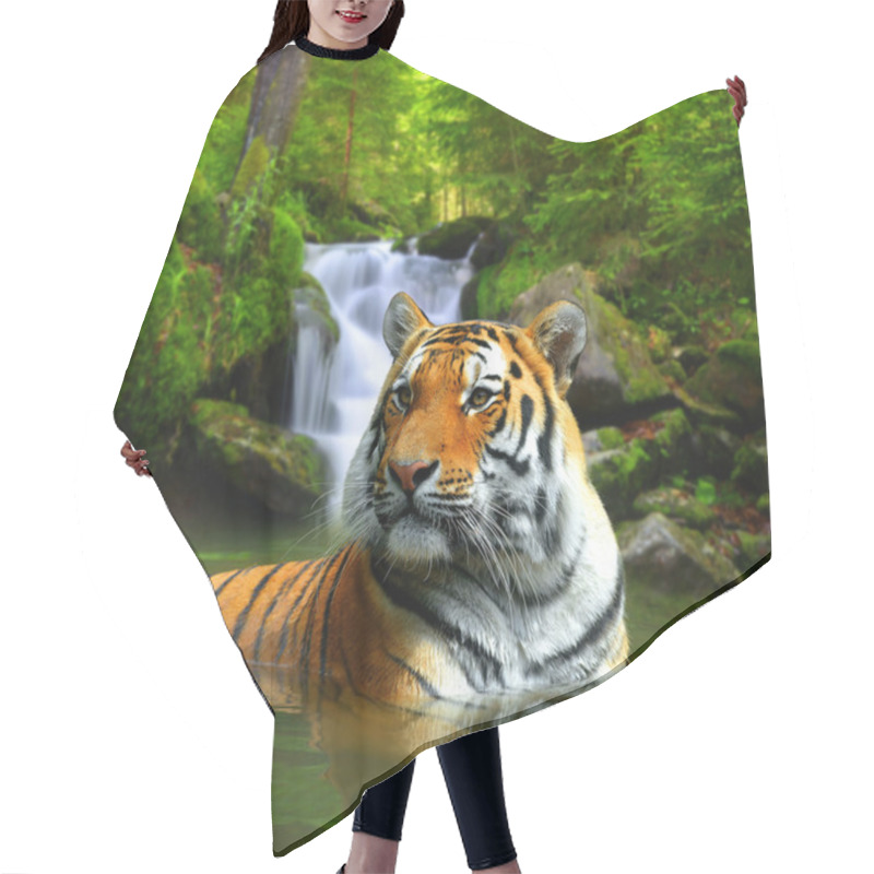 Personality  Siberian Tiger Hair Cutting Cape