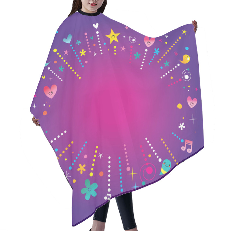 Personality  Happy Fun Bursts Explosion Banner Frame Hair Cutting Cape