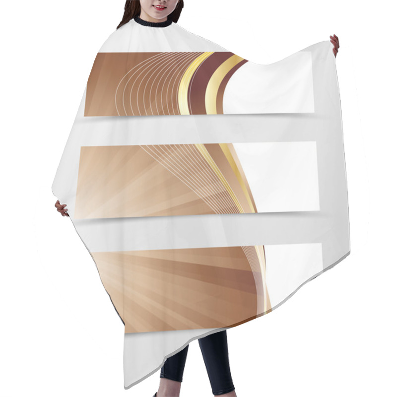 Personality  Set Of Banner Vortex Design Hair Cutting Cape