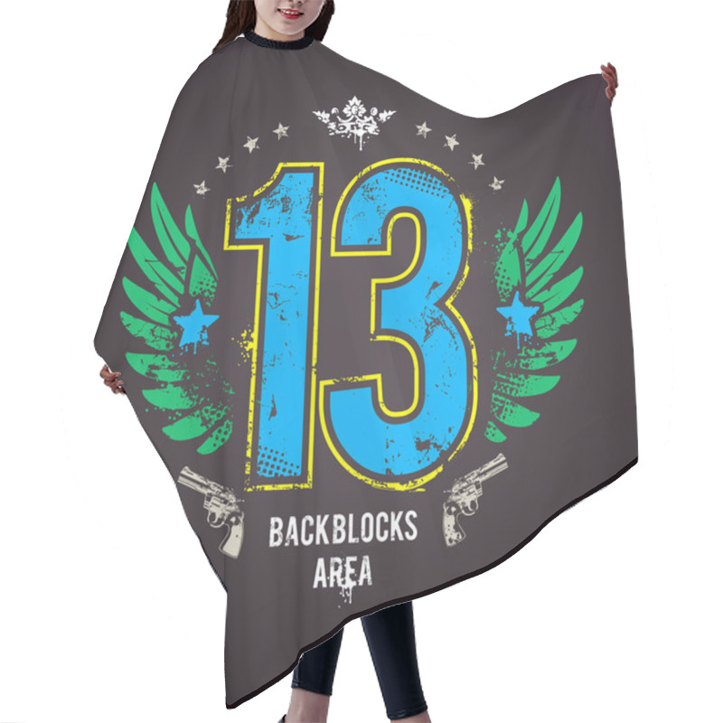 Personality  Grunge Gang Design. Number 13 Hair Cutting Cape