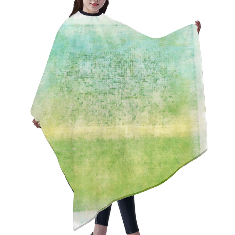 Personality  Highly Detailed Summer-themed Blue And Green Grunge Background Or Paper With Vintage Texture Hair Cutting Cape