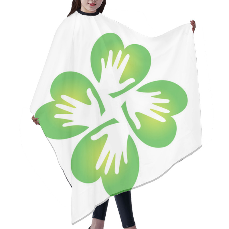 Personality  Shamrock And Hands Logo Hair Cutting Cape