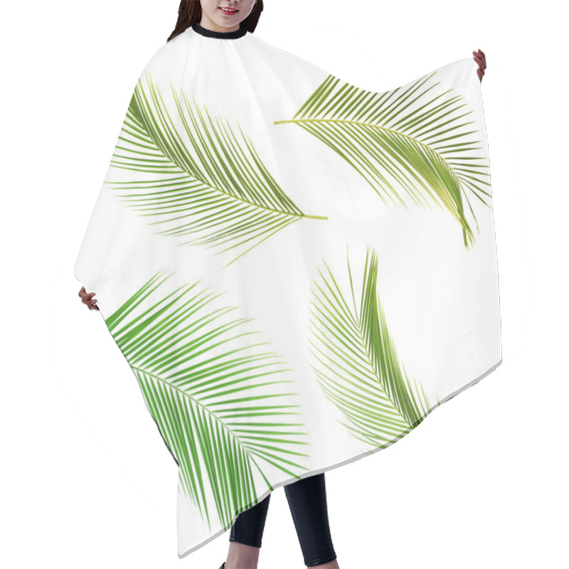 Personality  Set Of Tropical Leaves On White Background Hair Cutting Cape