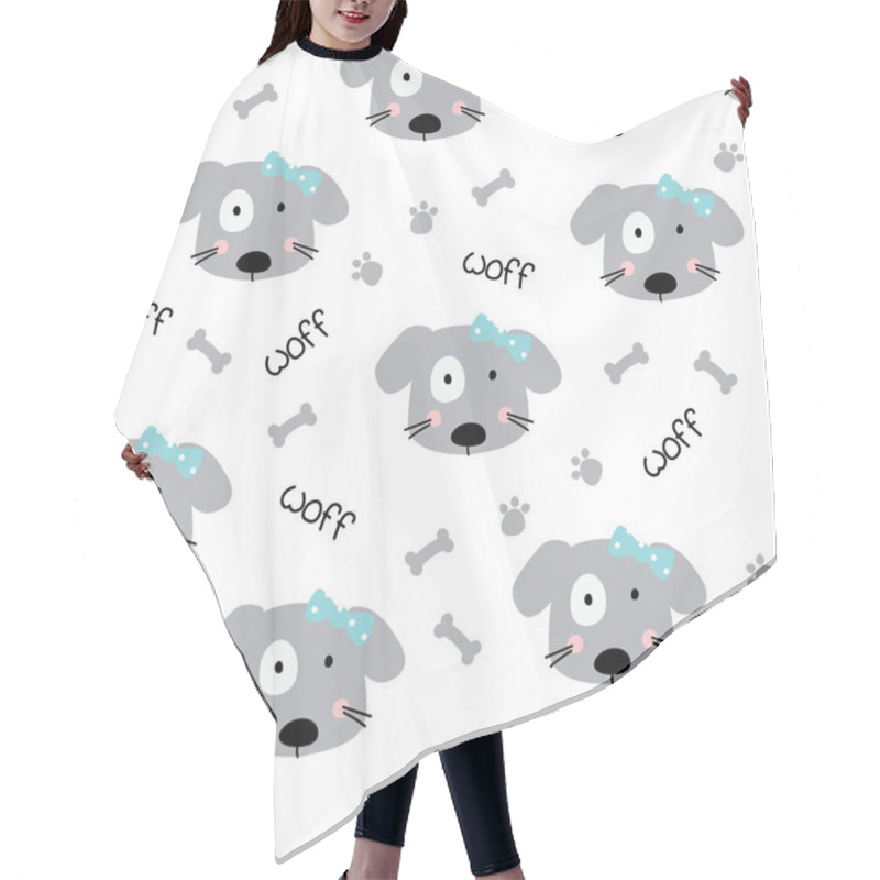 Personality  Cute Doodle Dogs Seamless Pattern Hair Cutting Cape