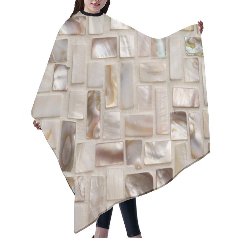 Personality  Mother Of Pearl Mosaic Tiles Hair Cutting Cape