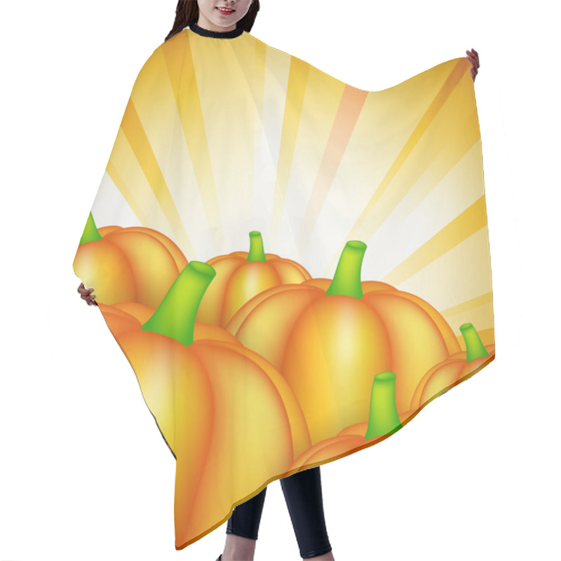 Personality  Harvest Theme With Pumpkins Hair Cutting Cape