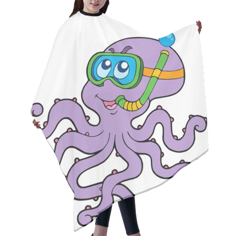 Personality  Octopus Snorkel Diver Hair Cutting Cape