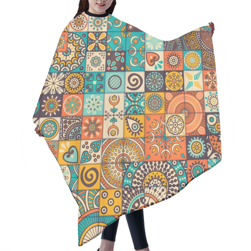 Personality  Ethnic Floral Seamless Pattern Hair Cutting Cape