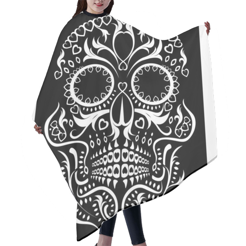 Personality  Skull Ornament Hair Cutting Cape