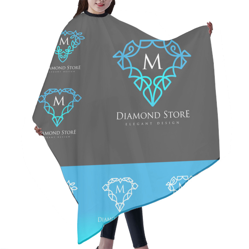 Personality  Diamond Logo Luxury Hair Cutting Cape