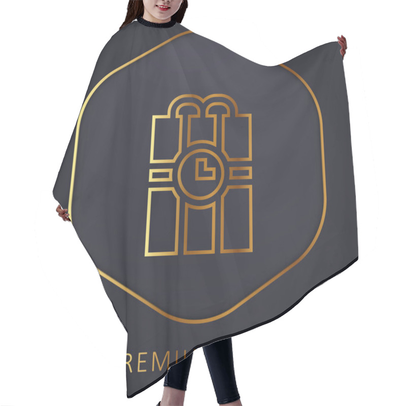 Personality  Bomb Golden Line Premium Logo Or Icon Hair Cutting Cape