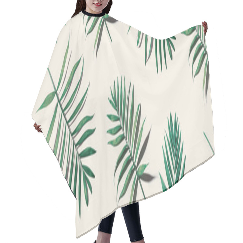 Personality  Tropical Palm Leaves From Above Hair Cutting Cape