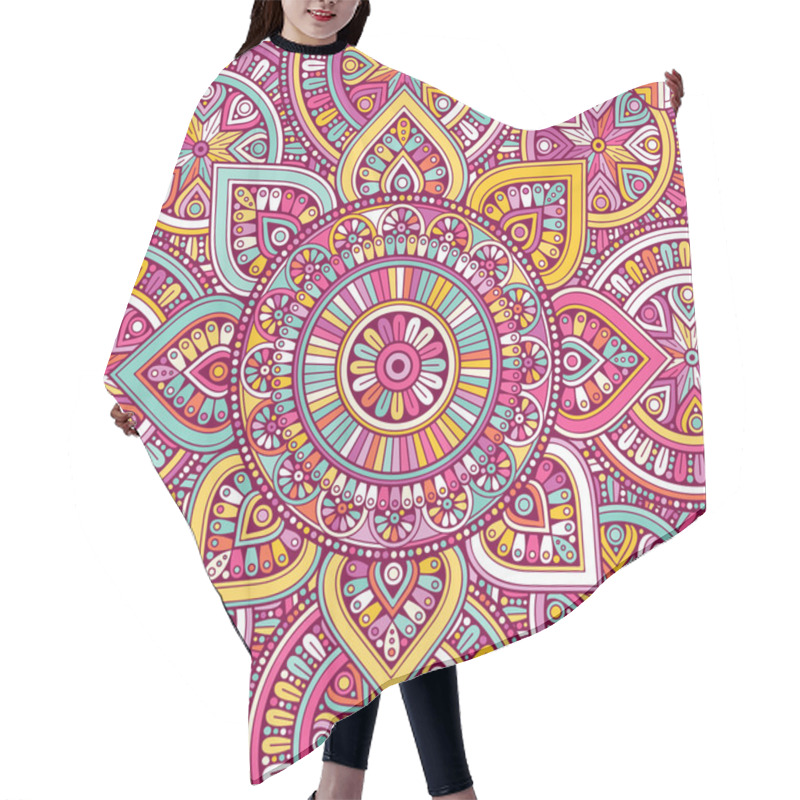 Personality  Ethnic Floral Pattern Hair Cutting Cape