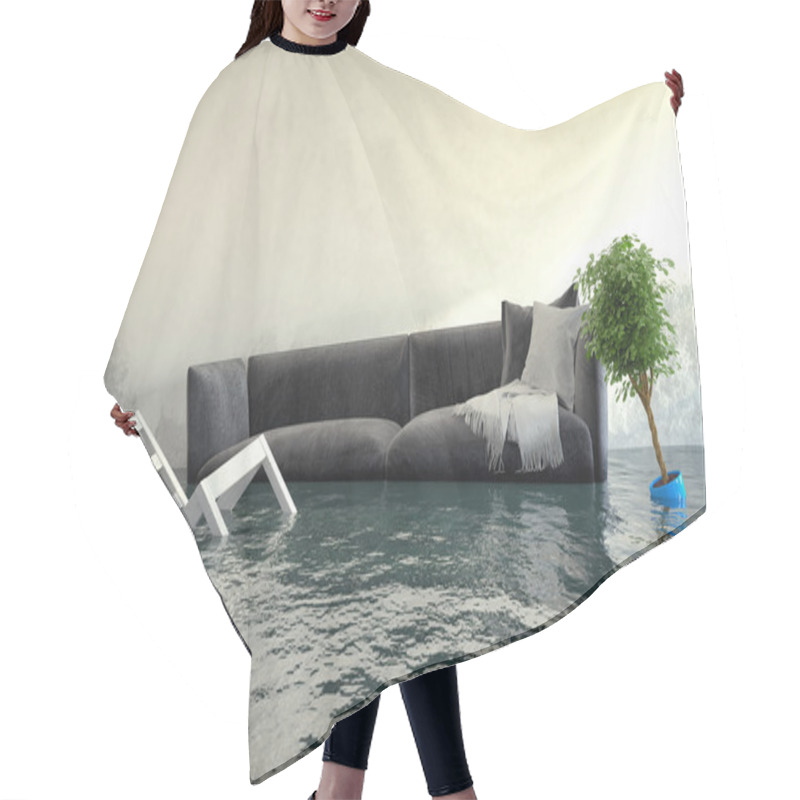 Personality  3d Render - Water Damager Hair Cutting Cape