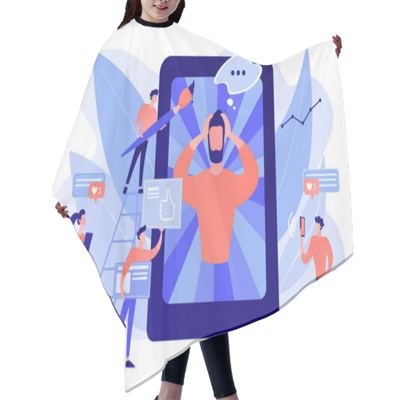 Personality  Internet Meme Concept Vector Illustration Hair Cutting Cape