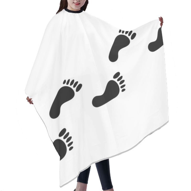 Personality  Abstract Footprint Background. Hair Cutting Cape