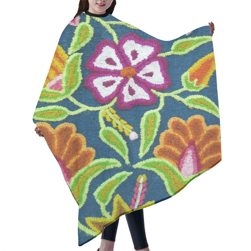 Personality  Peruvian Hand Made Flower Woolen Fabric Hair Cutting Cape