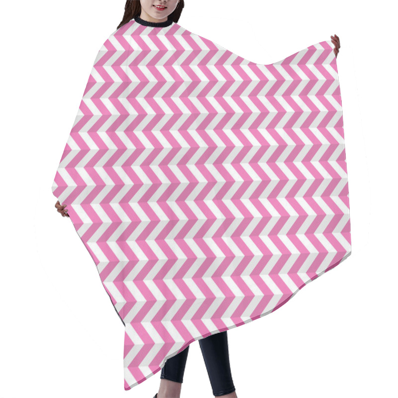 Personality  Seamless Abstract Pink Toothed Zig Zag Paper Background Hair Cutting Cape