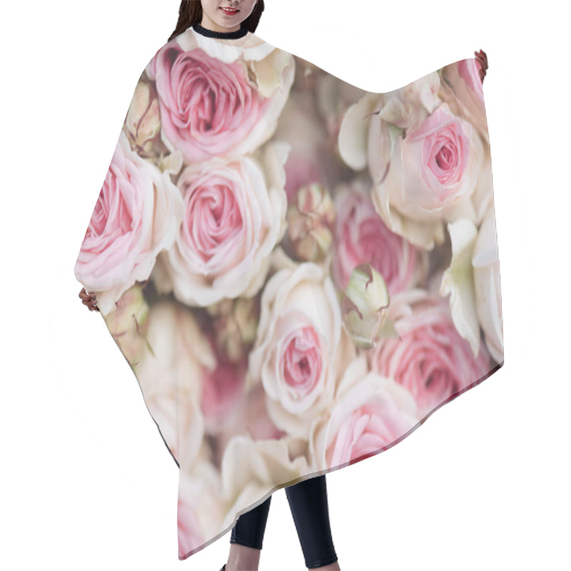 Personality  Bright Pink Roses Background Hair Cutting Cape