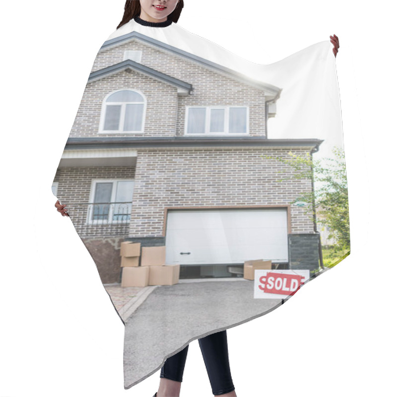 Personality  House With Signboard Sold Hair Cutting Cape