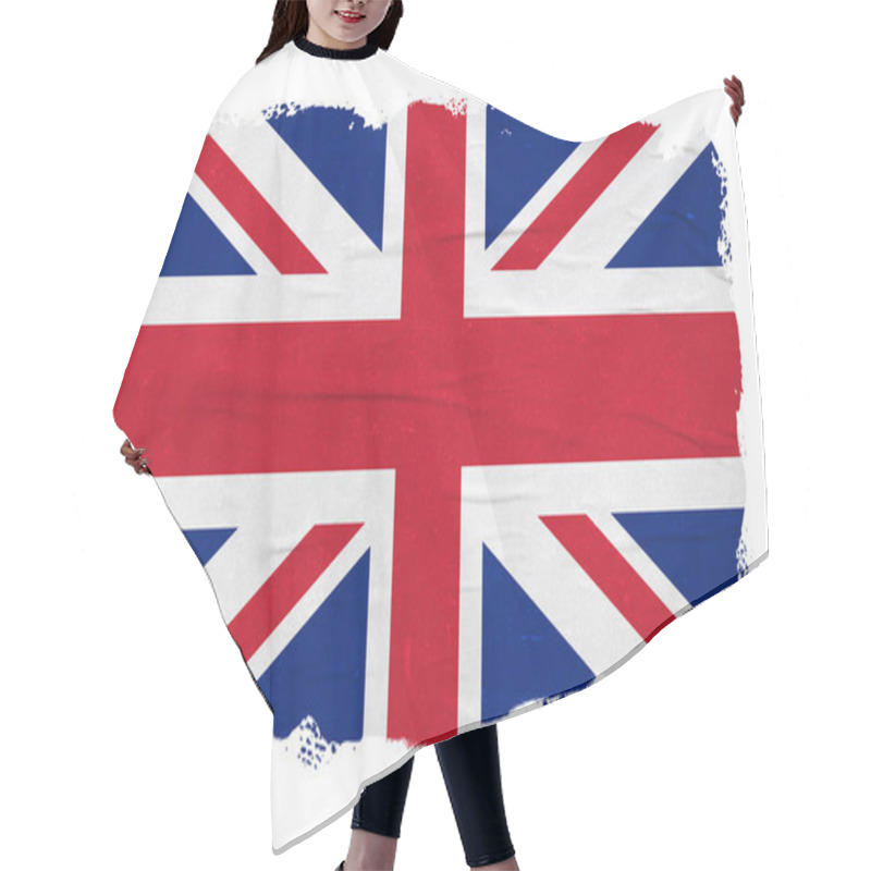 Personality  Abstract United Kingdom Flag With Ink Brush Stroke Effect. Hair Cutting Cape