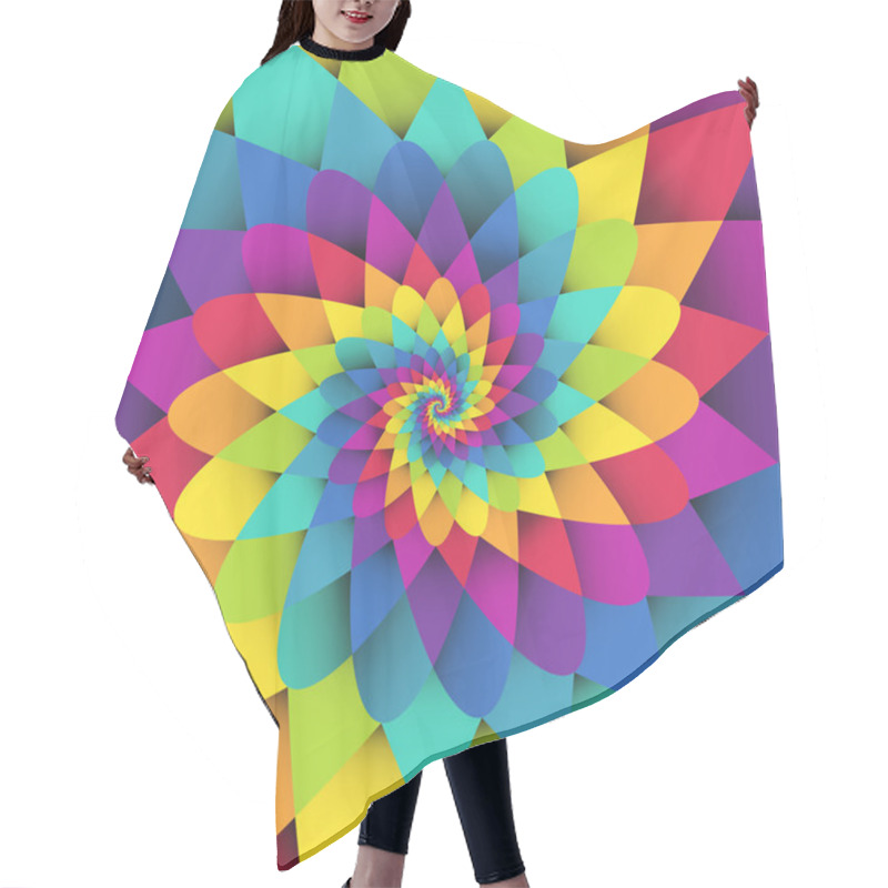 Personality  Bright Rainbow Spiral Psychedelic Vector Background Hair Cutting Cape