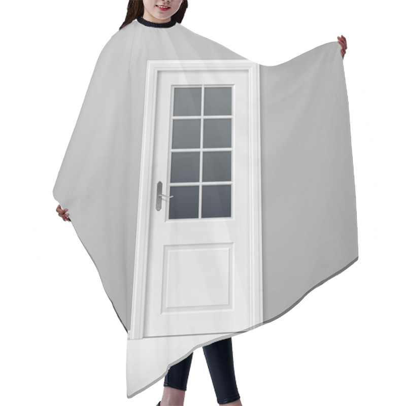 Personality  Vector White Closed Door With Frame Hair Cutting Cape