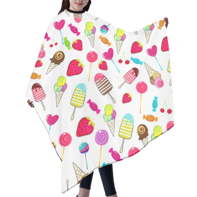 Personality  Cute Seamless Retro Candies Background Hair Cutting Cape