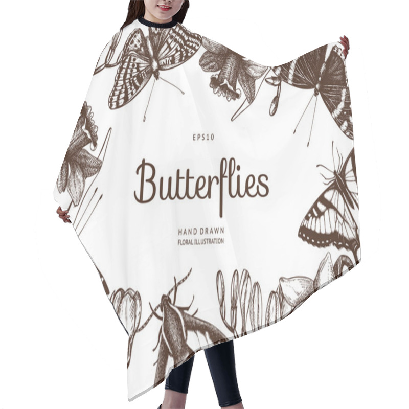 Personality  Spring Flowers And Butterflies Hair Cutting Cape