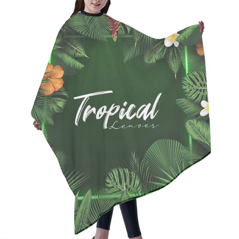 Personality  Tropical Summer Leaves Background With Jungle Plants Hair Cutting Cape