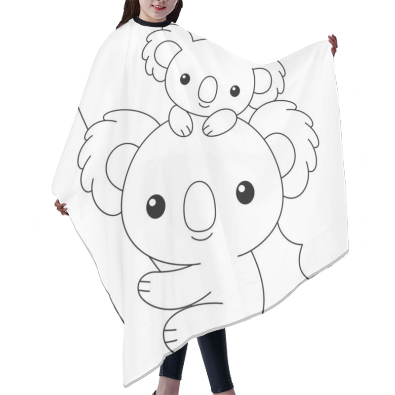 Personality  Cute Kawaii Cartoon Character Koala Mom And Baby On The Tree Coloring Page. Mother's Day Vector Printable Worksheets For Preschool.  Hair Cutting Cape