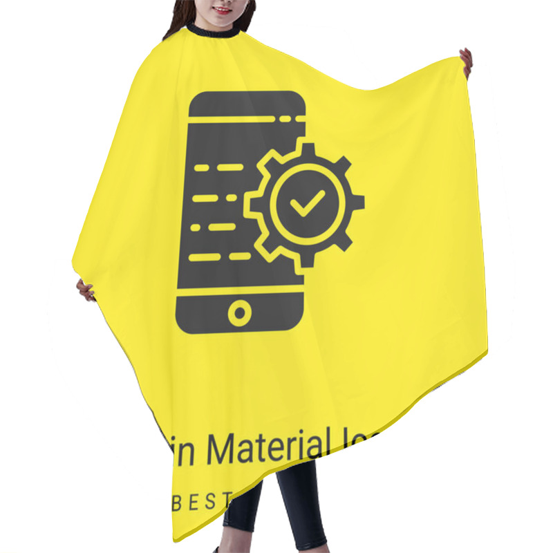 Personality  Application Minimal Bright Yellow Material Icon Hair Cutting Cape