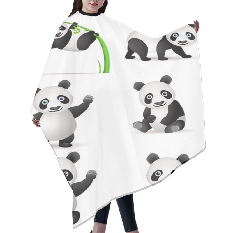 Personality  Funny Panda Cartoon Collection Hair Cutting Cape