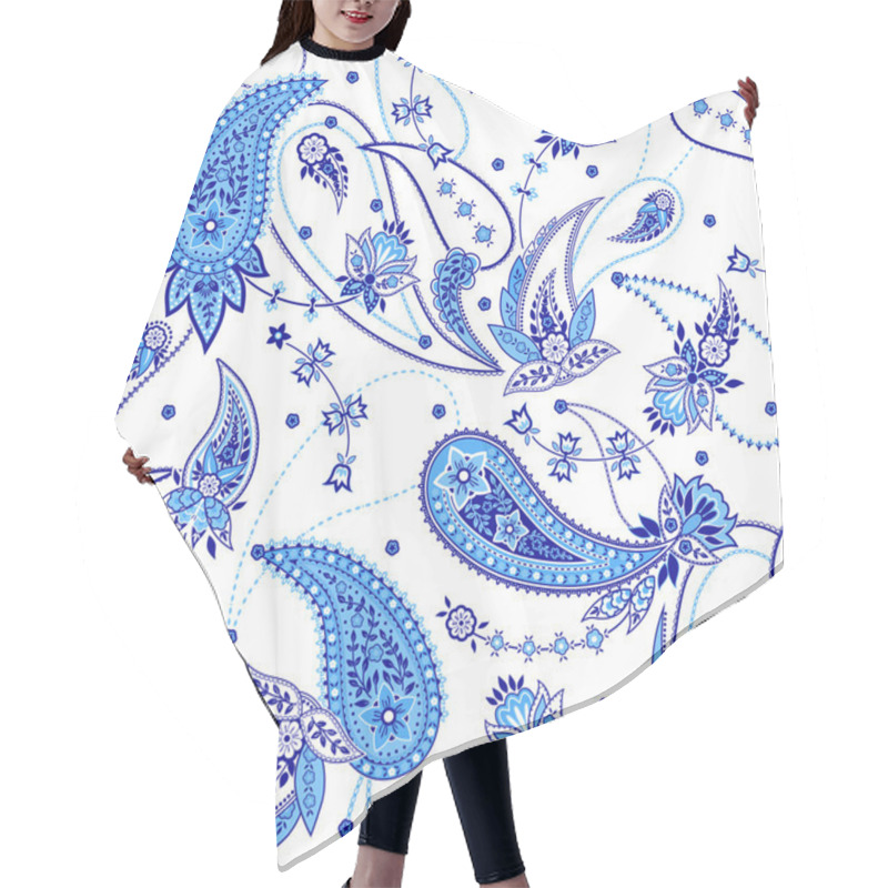 Personality  Seamless Artistic Graphical Oriental Paisley Pattern Hair Cutting Cape